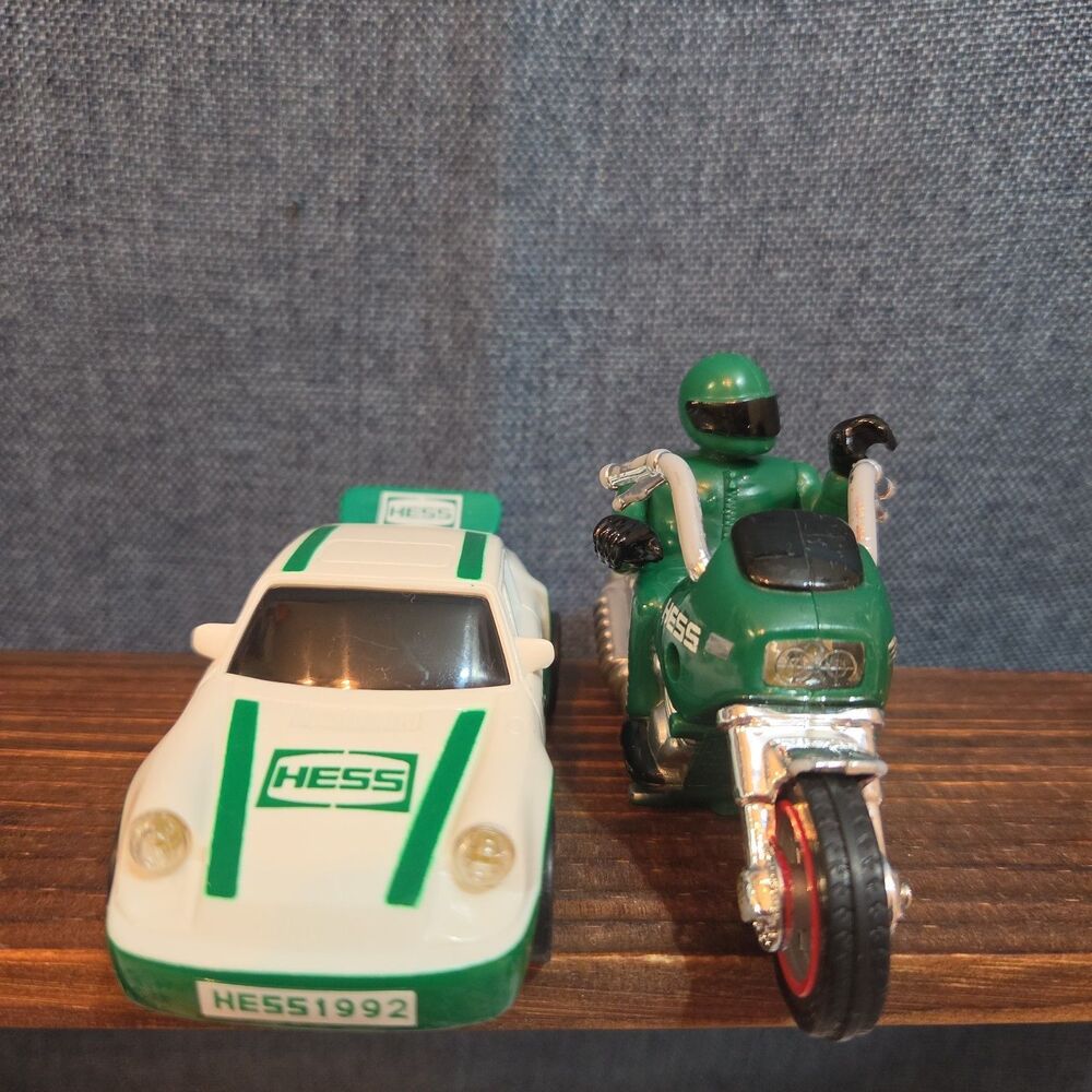 HESS Toy Lot 1992 Race Car & 2007 Motorcycle Plastic